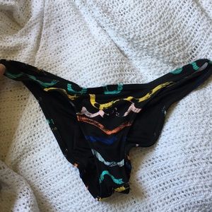 Multicolored retro cheeky bikini bottoms